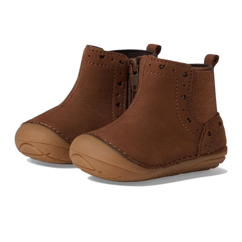 Stride Rite SM Agnes 2.0 BG035701 Toddler 3 W Brown Leather Ankle Boots HTAT1714